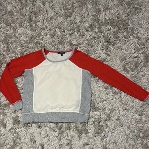 Express Red and Gray Raglan Top